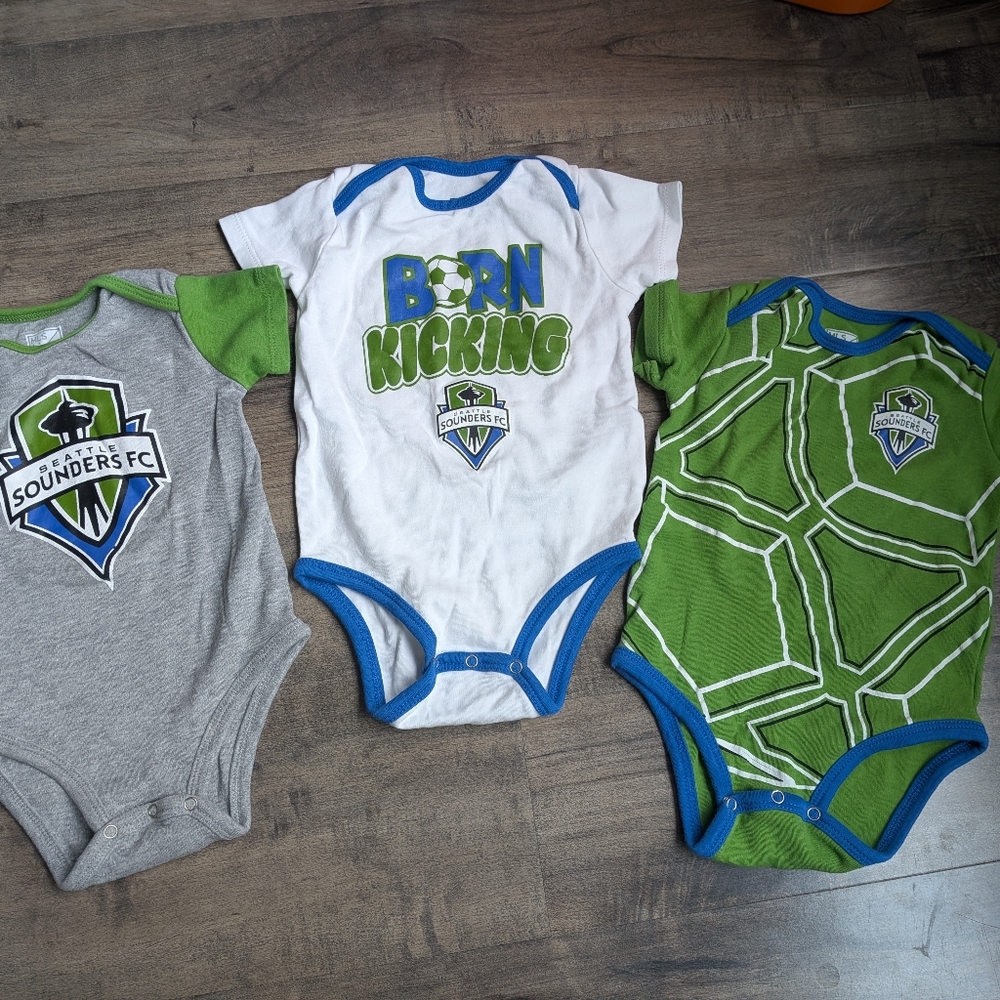 **3 For $12** 18 Months Seattle Sounders Onsies